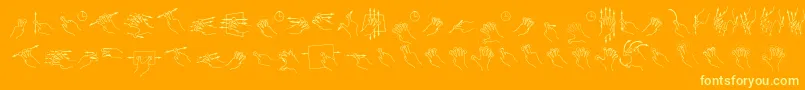 GestureGlyphs Font – Yellow Fonts on Orange Background