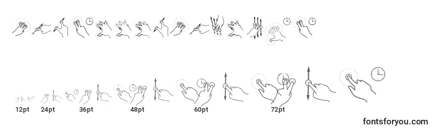 GestureGlyphs Font Sizes