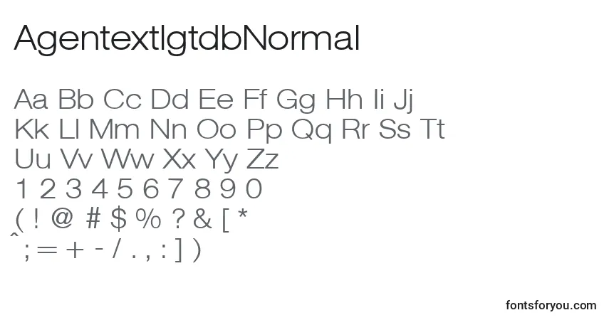 Schriftart AgentextlgtdbNormal – Alphabet, Zahlen, spezielle Symbole