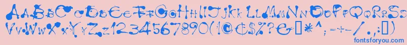 フォントLinotypeDropink – ピンクの背景に青い文字