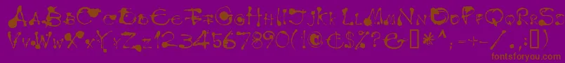 LinotypeDropink-Schriftart – Braune Schriften auf violettem Hintergrund