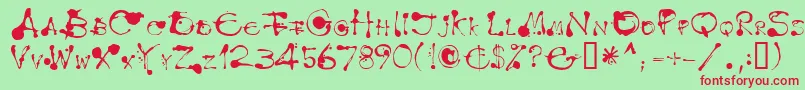 LinotypeDropink Font – Red Fonts on Green Background