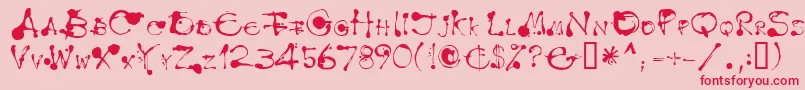 LinotypeDropink-Schriftart – Rote Schriften auf rosa Hintergrund