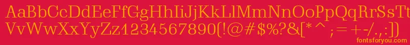 フォントSchadowLightBt – 赤い背景にオレンジの文字