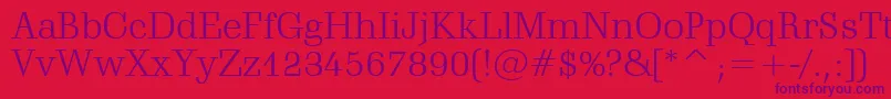 SchadowLightBt Font – Purple Fonts on Red Background
