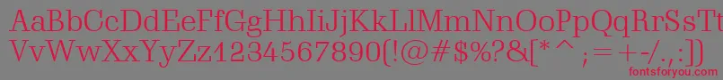 SchadowLightBt Font – Red Fonts on Gray Background