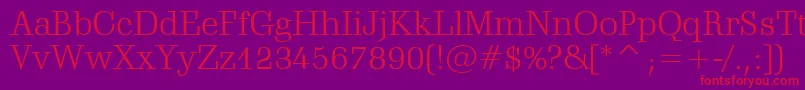 SchadowLightBt Font – Red Fonts on Purple Background