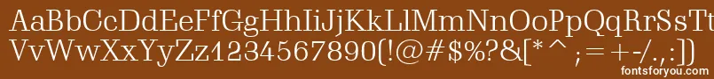 SchadowLightBt-Schriftart – Weiße Schriften auf braunem Hintergrund