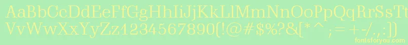 SchadowLightBt-fontti – keltaiset fontit vihreällä taustalla