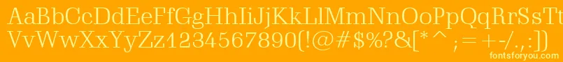 SchadowLightBt Font – Yellow Fonts on Orange Background