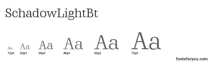 Размеры шрифта SchadowLightBt