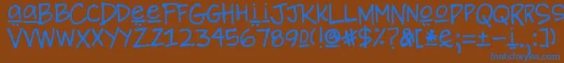 DjbBrewhausSpecial Font – Blue Fonts on Brown Background