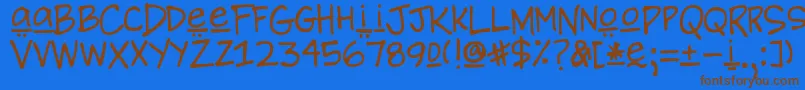 DjbBrewhausSpecial Font – Brown Fonts on Blue Background