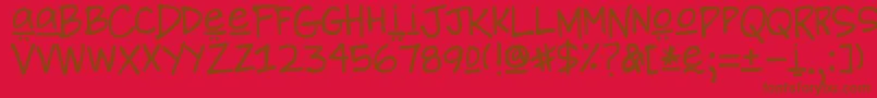DjbBrewhausSpecial Font – Brown Fonts on Red Background