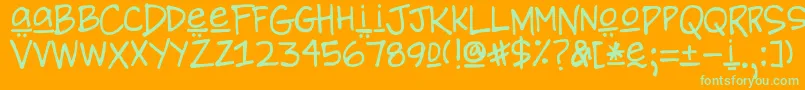 DjbBrewhausSpecial Font – Green Fonts on Orange Background