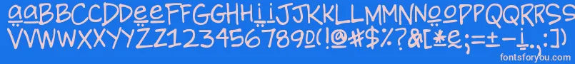 DjbBrewhausSpecial Font – Pink Fonts on Blue Background