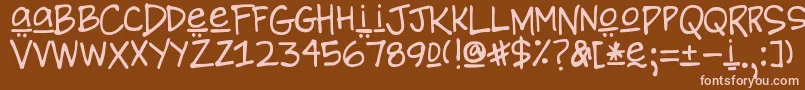 DjbBrewhausSpecial Font – Pink Fonts on Brown Background