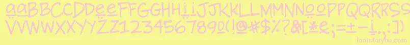 DjbBrewhausSpecial Font – Pink Fonts on Yellow Background