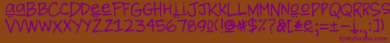 DjbBrewhausSpecial Font – Purple Fonts on Brown Background