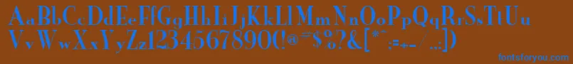 フォントNewYorker – 茶色の背景に青い文字