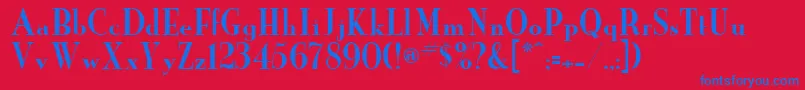 NewYorker Font – Blue Fonts on Red Background