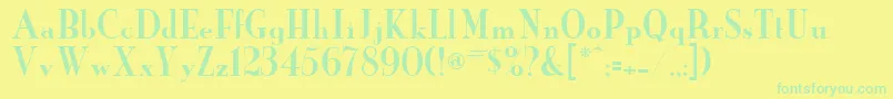 フォントNewYorker – 黄色い背景に緑の文字