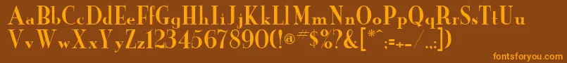 NewYorker Font – Orange Fonts on Brown Background