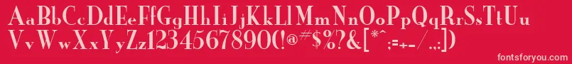NewYorker Font – Pink Fonts on Red Background