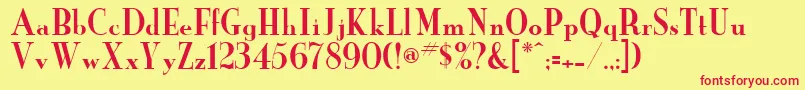 NewYorker Font – Red Fonts on Yellow Background