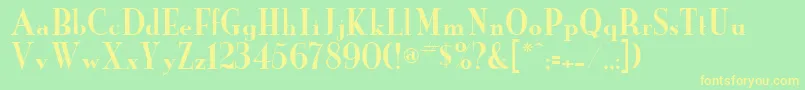 フォントNewYorker – 黄色の文字が緑の背景にあります