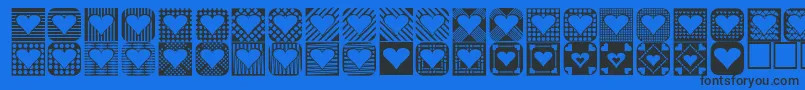 Heart Things 2-Schriftart – Schwarze Schriften auf blauem Hintergrund