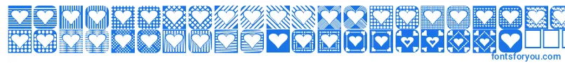 Heart Things 2-Schriftart – Blaue Schriften auf weißem Hintergrund