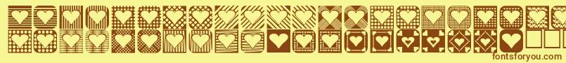 Heart Things 2 Font – Brown Fonts on Yellow Background