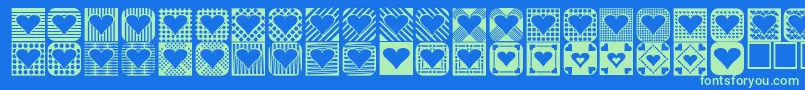 Heart Things 2 Font – Green Fonts on Blue Background