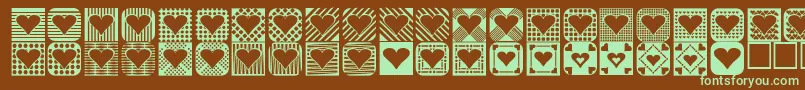 Heart Things 2 Font – Green Fonts on Brown Background