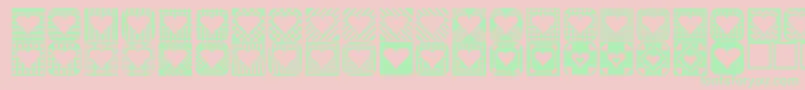 Heart Things 2 Font – Green Fonts on Pink Background