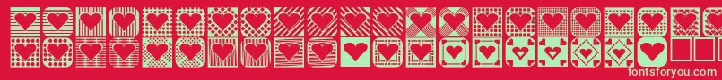 Heart Things 2 Font – Green Fonts on Red Background