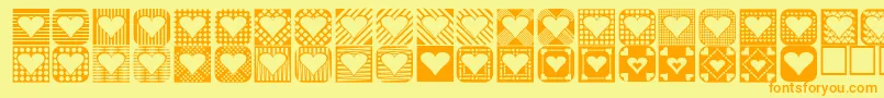 Heart Things 2 Font – Orange Fonts on Yellow Background