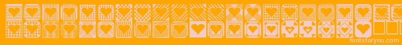 Heart Things 2-Schriftart – Rosa Schriften auf orangefarbenem Hintergrund