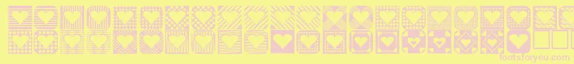 Heart Things 2 Font – Pink Fonts on Yellow Background