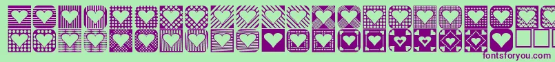 Heart Things 2 Font – Purple Fonts on Green Background