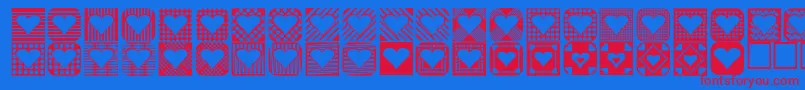 Heart Things 2 Font – Red Fonts on Blue Background