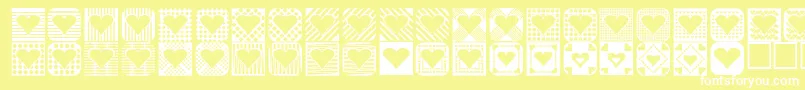 Fonte Heart Things 2 – fontes brancas em um fundo amarelo