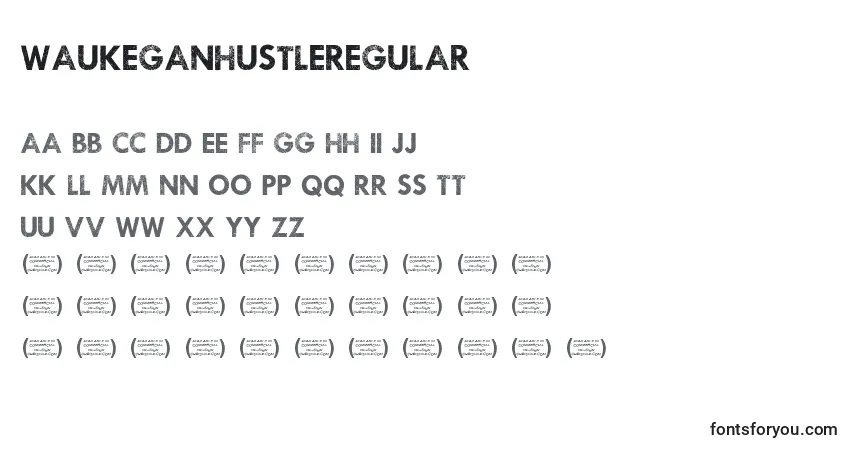 Schriftart WaukeganhustleRegular – Alphabet, Zahlen, spezielle Symbole