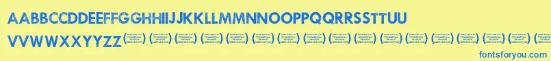 WaukeganhustleRegular Font – Blue Fonts on Yellow Background