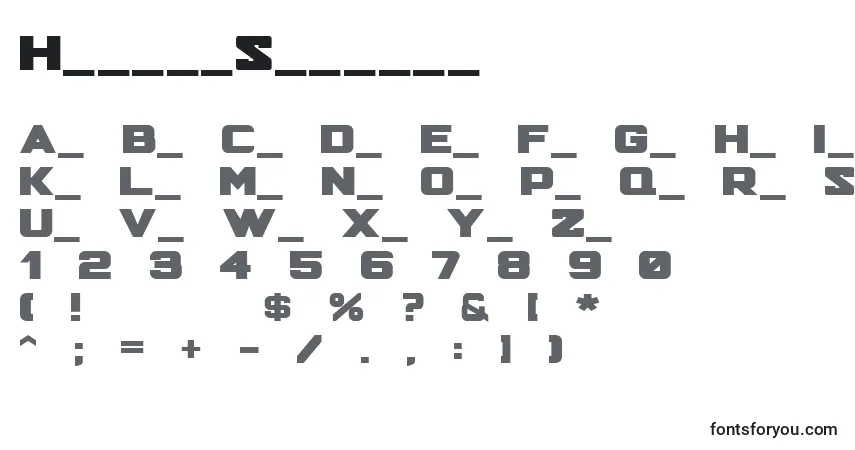 Czcionka HunterSquared – alfabet, cyfry, specjalne znaki