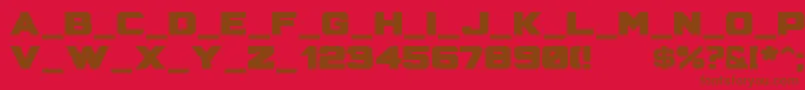 フォントHunterSquared – 赤い背景に茶色の文字
