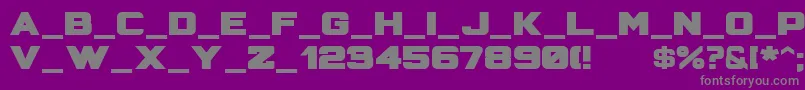 フォントHunterSquared – 紫の背景に灰色の文字