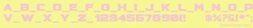 HunterSquared Font – Pink Fonts on Yellow Background