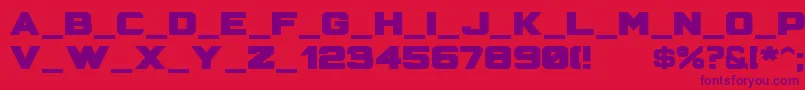 HunterSquared Font – Purple Fonts on Red Background